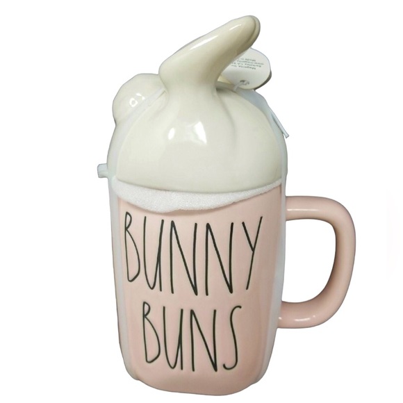 ©️💙 Rae Dunn bunny buns coffee mug with topper - Picture 2 of 12